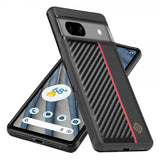 Lc.Imeeke Google Pixel 7 Skal Kolfibertextur Röd Stripe Svart