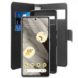 Puro Google Pixel 7a Fodral Wallet Detachable 2 in 1 Svart
