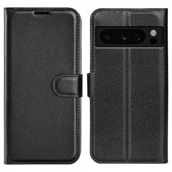 Google Pixel 8 Pro Fodral Litchi Svart