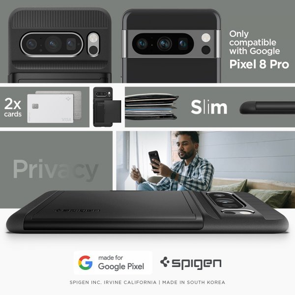 Spigen Google Pixel 8 Pro Skal Slim Armor CS Svart