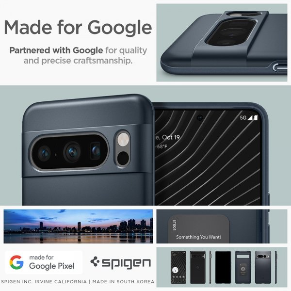 Spigen Google Pixel 8 Pro Skal Thin Fit Metal Slate