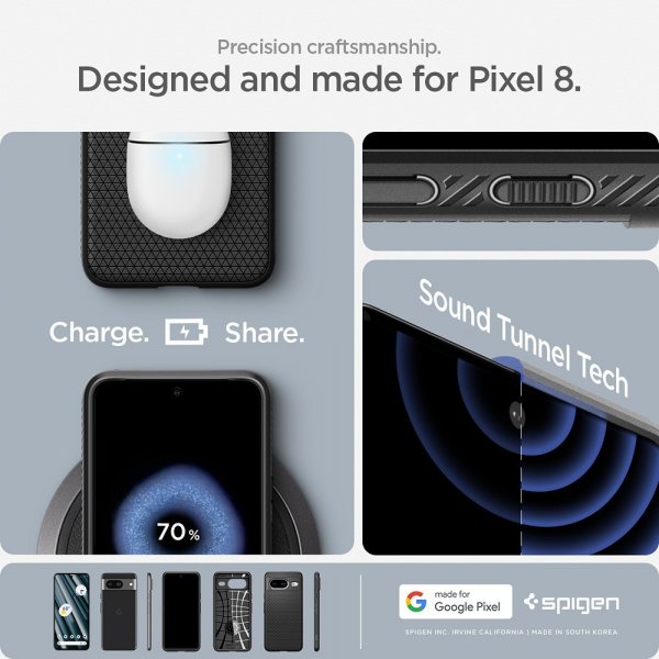 Spigen Google Pixel 8 Skal Liquid Air Matte Black