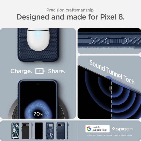Spigen Google Pixel 8 Skal Liquid Air Navy Blue
