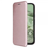 Google Pixel 8a Fodral Kolfibertextur Roseguld