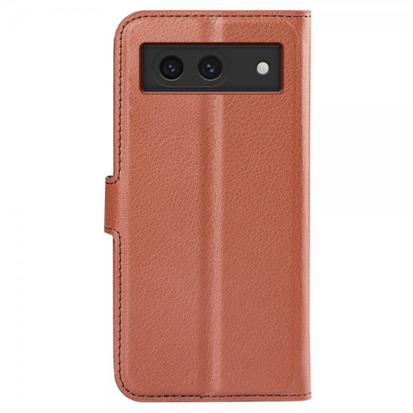 Google Pixel 8a Fodral Litchi Brun