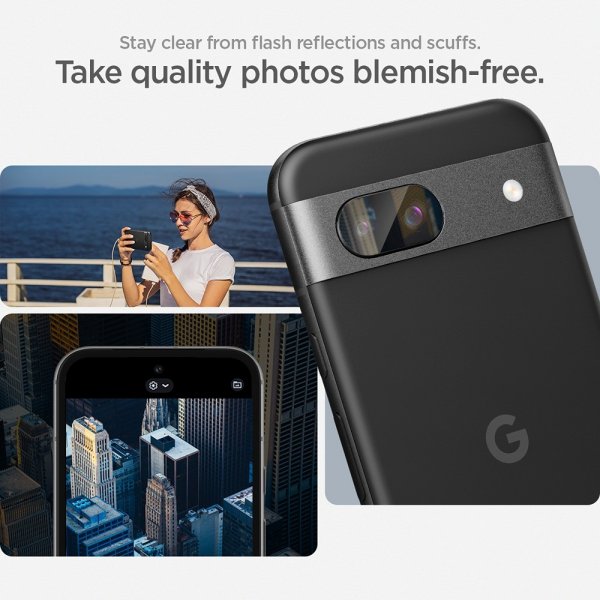 Spigen Google Pixel 8a Kameraskydd Glas.tR EZ Fit Optik 2-pack Crystal Clear