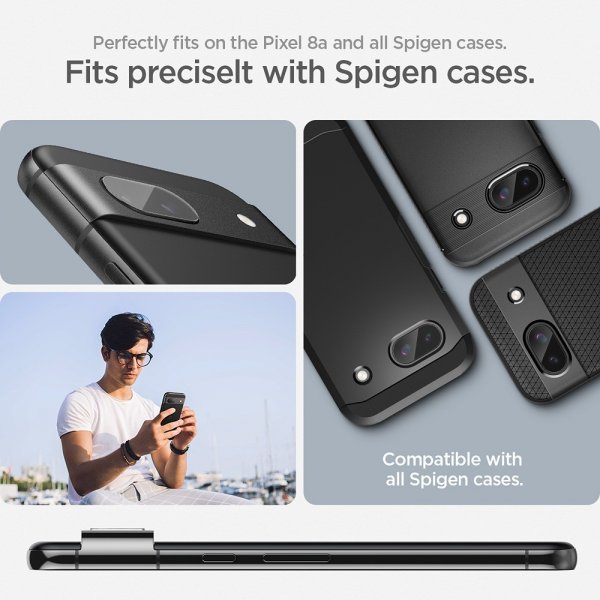 Spigen Google Pixel 8a Kameraskydd Glas.tR EZ Fit Optik 2-pack Crystal Clear