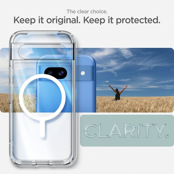 Spigen Google Pixel 8a Skal Ultra Hybrid Metal Ring MagFit Vit