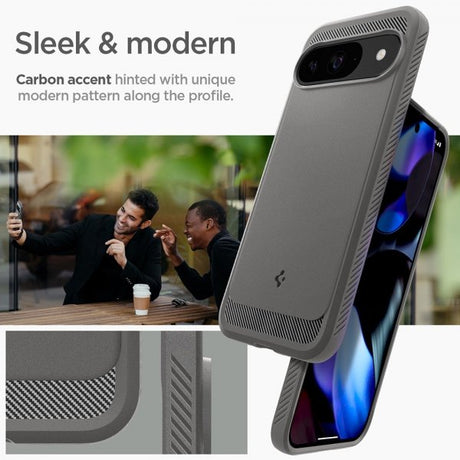 Spigen Google Pixel 9/Pixel 9 Pro Skal Rugged Armor Marble Gray