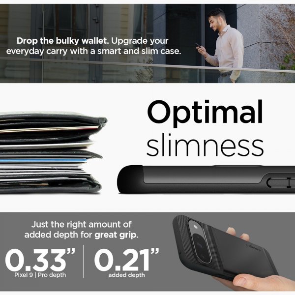 Spigen Google Pixel 9/Pixel 9 Pro Skal Slim Armor CS Svart