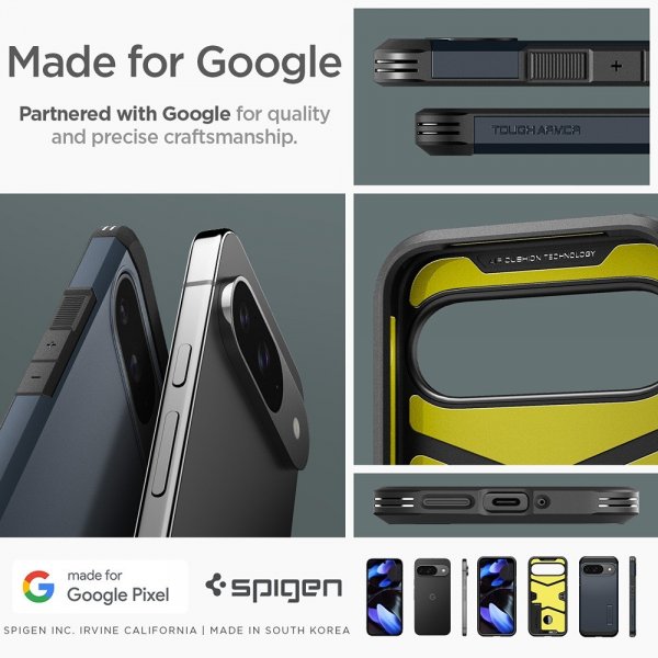 Spigen Google Pixel 9/Pixel 9 Pro Skal Tough Armor Metal Slate