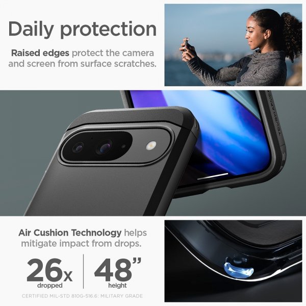 Spigen Google Pixel 9/Pixel 9 Pro Skal Tough Armor Svart