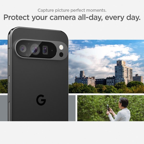 Spigen Google Pixel 9 Pro Kameraskydd Glas.tR EZ Fit Optik 2-pack