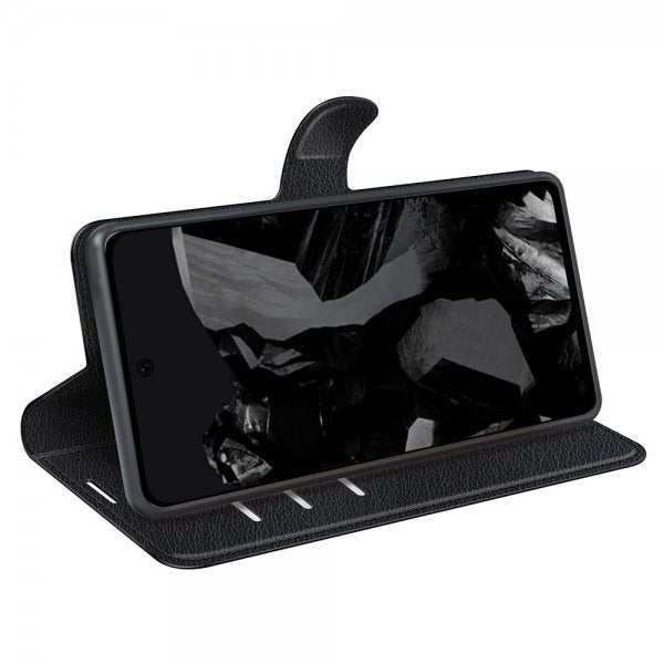 Google Pixel 9 Pro XL Fodral Litchi Svart