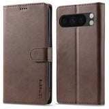 Lc.Imeeke Google Pixel 9 Pro XL Fodral med Kortfack Stativfunktion Mörkbrun