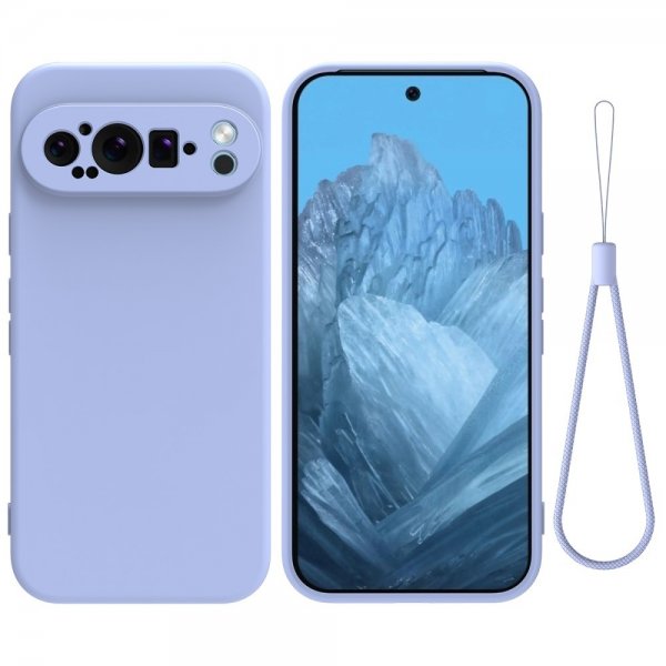 Google Pixel 9 Pro XL Skal med Strap Silikon Lila