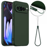 Google Pixel 9 Pro XL Skal med Strap Silikon MagSafe Mörkgrön
