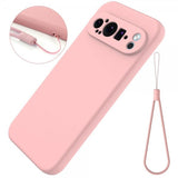Google Pixel 9 Pro XL Skal med Strap Silikon Rosa