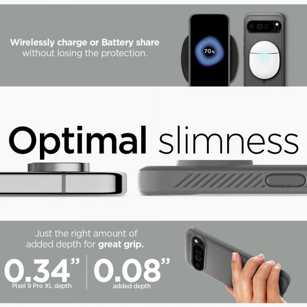 Spigen Google Pixel 9 Pro XL Skal Rugged Armor Marble Gray