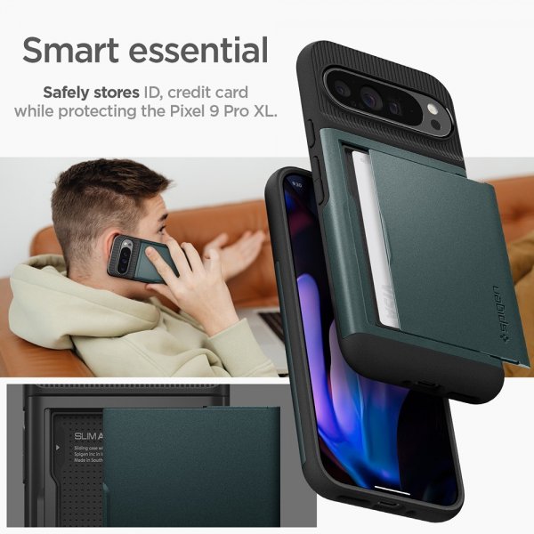 Spigen Google Pixel 9 Pro XL Skal Slim Armor CS Abyss Green