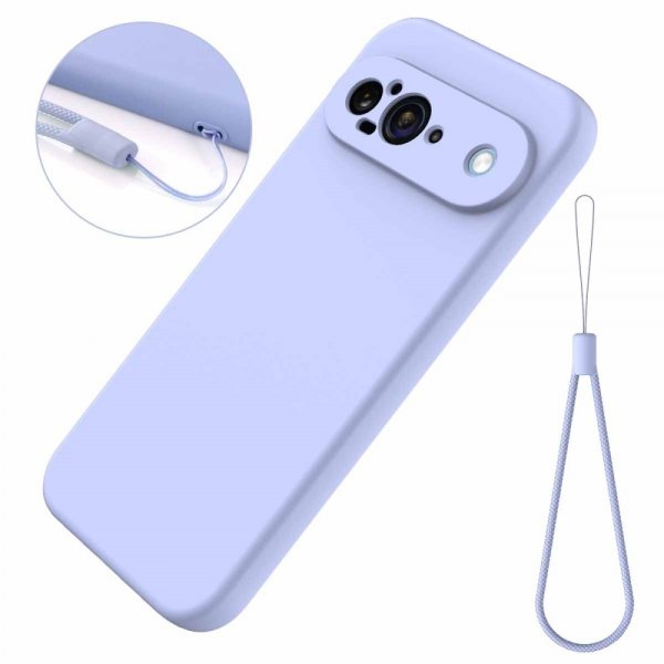Google Pixel 9 Skal med Strap Silikon Lila