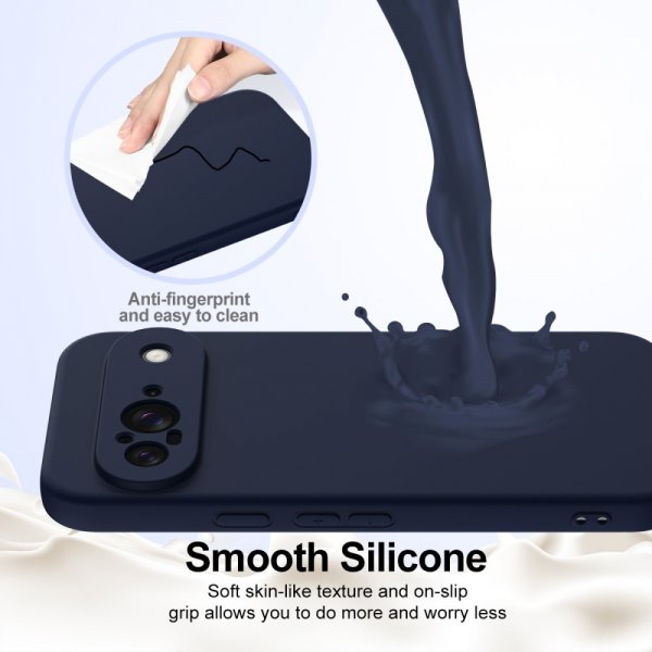 Google Pixel 9 Skal med Strap Silikon MagSafe Mörkblå