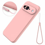 Google Pixel 9 Skal med Strap Silikon Rosa