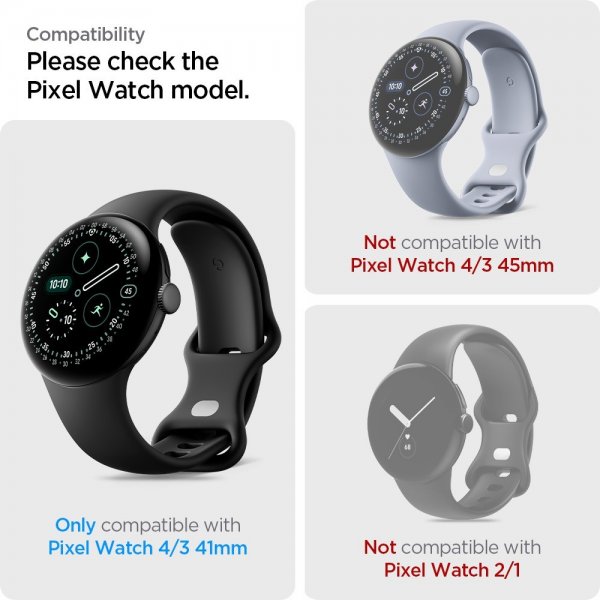Spigen Google Pixel Watch 3/4 41mm Skärmskydd EliteShield EZ Fit 2-pack