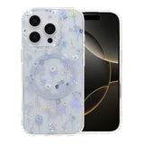 iPhone 16 Pro Skal Blommigt Strass MagSafe Lila