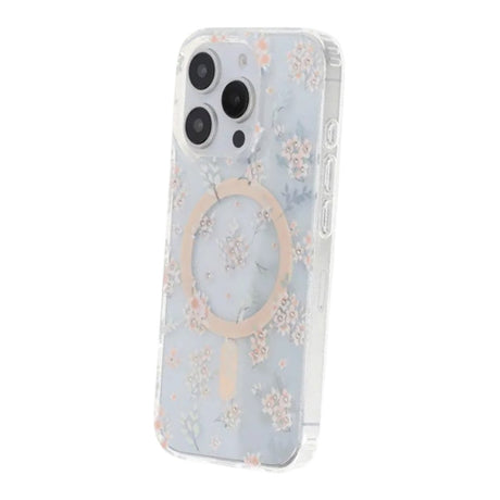 iPhone 16 Pro Max Skal Blommigt Strass MagSafe Rosa
