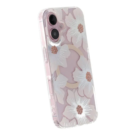 iPhone 17 Skal Blommigt Strass MagSafe Blå Lila