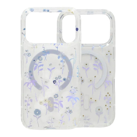 iPhone 17 Pro Skal Blommigt Strass MagSafe Blå