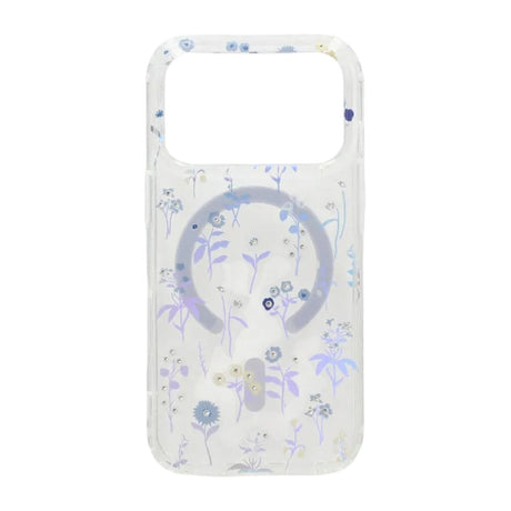 iPhone 17 Pro Skal Blommigt Strass MagSafe Blå