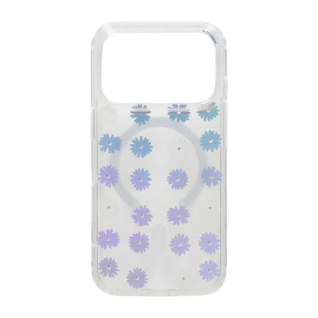 iPhone 17 Pro Skal Blommigt Strass MagSafe Lila
