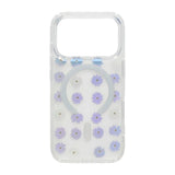 iPhone 17 Pro Max Skal Blommigt Strass MagSafe Lila