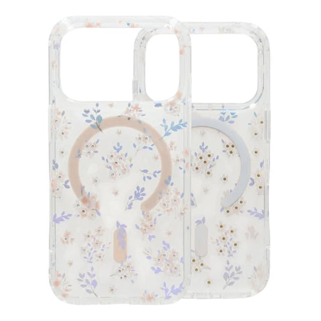 iPhone 17 Pro Max Skal Blommigt Strass MagSafe Rosa