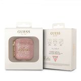 Guess AirPods 1/2 Skal Glitter Flakes Rosa