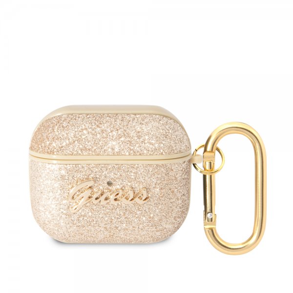 Guess AirPods 3 Skal Glitter Flakes Guld
