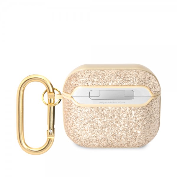 Guess AirPods 3 Skal Glitter Flakes Guld