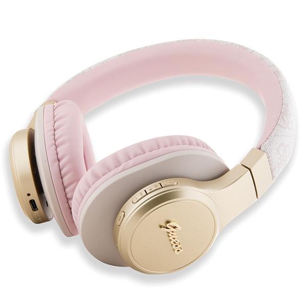 Guess Trådlösa Hörlurar Bluetooth 4G Script Metal Logo Rosa