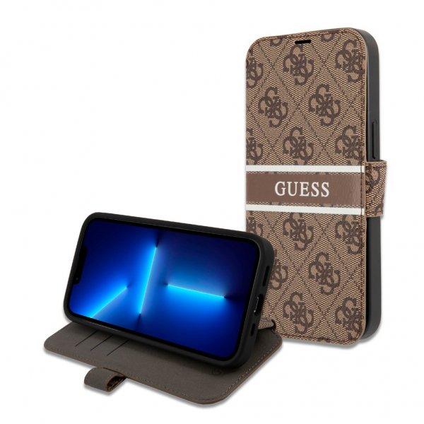 Guess iPhone 13 Fodral Printed Stripe Brun