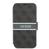 Guess iPhone 13 Pro Max Fodral Printed Stripe Grå