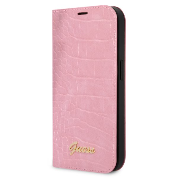 Guess iPhone 14 Pro Fodral Croco Rosa