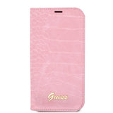 Guess iPhone 14 Pro Fodral Croco Rosa