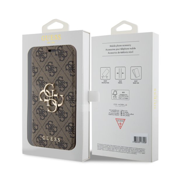 Guess iPhone 15 Pro Fodral 4G Logo Brun
