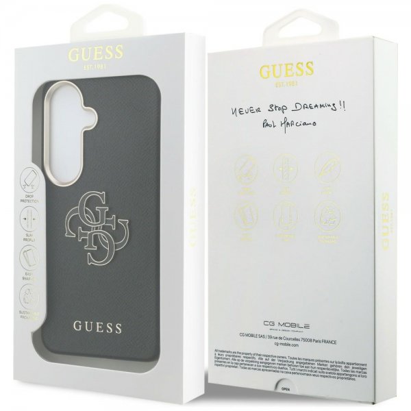 Guess Samsung Galaxy S26 Skal 4G Logo Grained Svart
