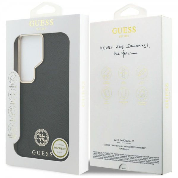 Guess Samsung Galaxy S26 Ultra Skal Rhinestone Logo MagSafe Svart
