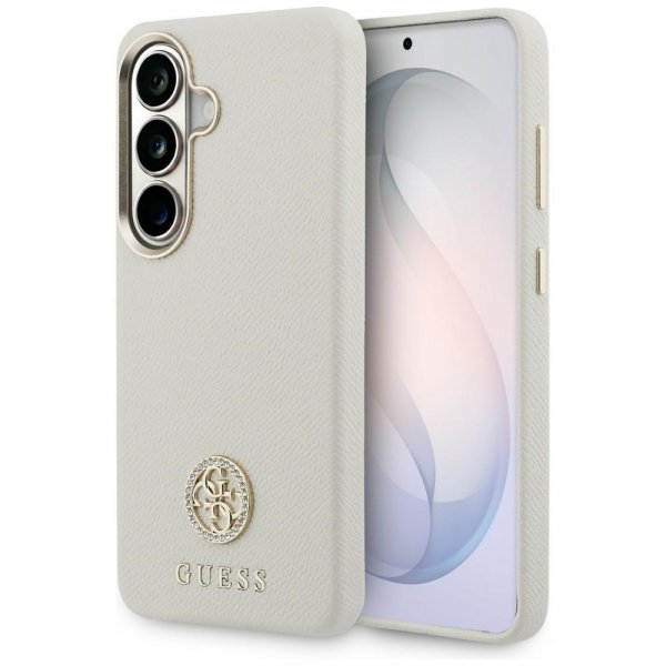 Guess Samsung Galaxy S26 Plus Skal Rhinestone Logo MagSafe Beige