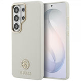 Guess Samsung Galaxy S26 Ultra Skal Rhinestone Logo MagSafe Beige