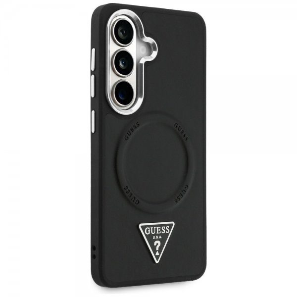 Guess Samsung Galaxy S26 Skal Triangle Logo Embossed MagSafe Svart